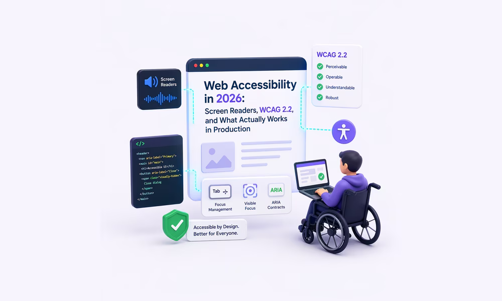 Веб-доступность: скринридер, клавиатурная навигация, диаграмма WCAG 2.2 и ARIA roles